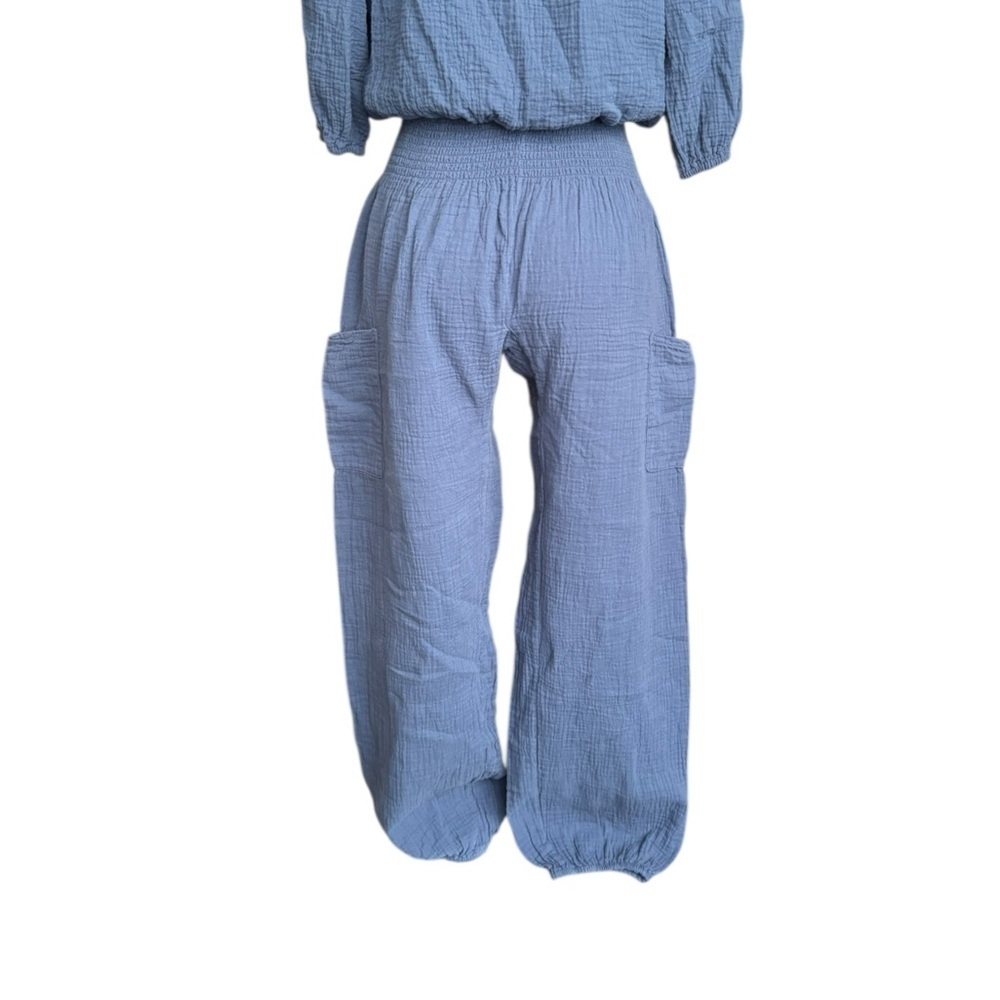 Bobi Los Angeles Ren Top & Cinched Pants in Coast Blue Small - Picture 11 of 12